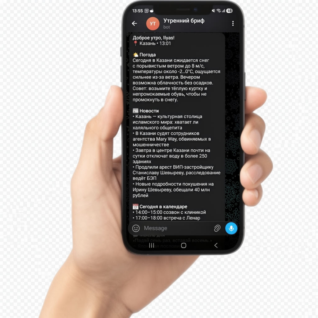 Утренний бриф в Telegram